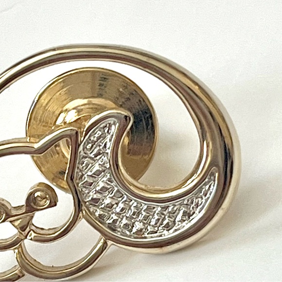 vintage gold and diamond cat brooch - Picture 4 of 14
